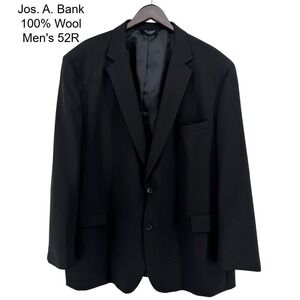Jos. A. Bank Men 52R Black 100% Wool Blazer Classic Collection Gordon Sport Coat